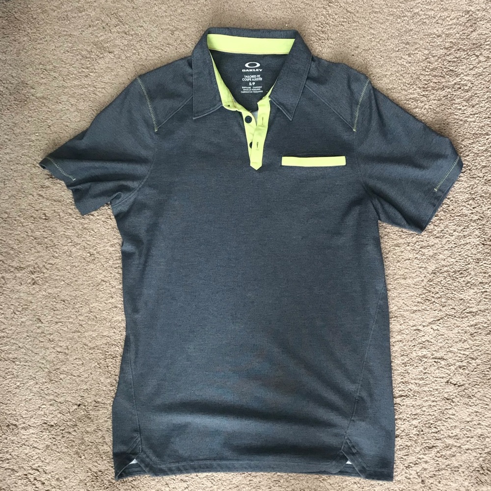 Oakley Grey & Yellow Polo
